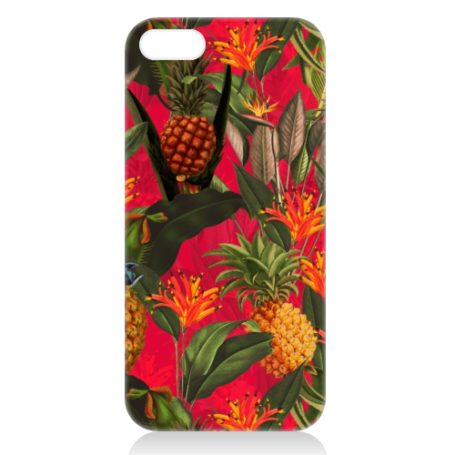 Tropical Pineapple Jungle Pink - unique phone case by Uta Naumann