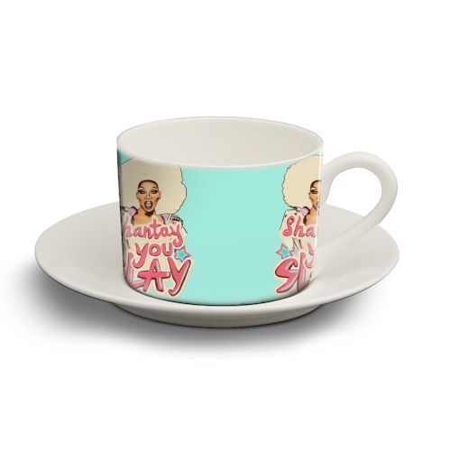 Shantay you Slay - personalised cup and saucer by minniemorris art
