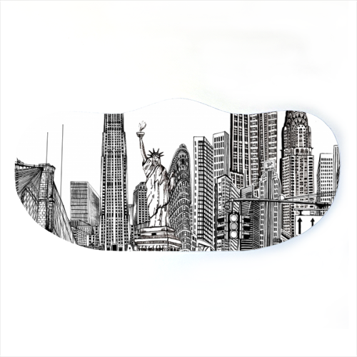 New York City Skyline - face cover mask by Katie Clement