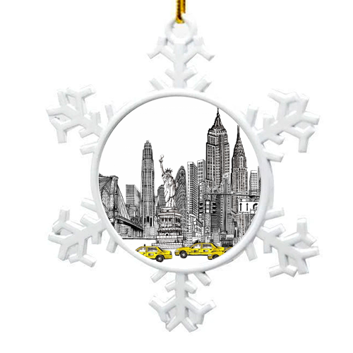New York City Skyline - snowflake decoration by Katie Clement