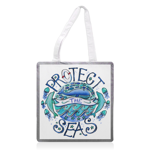 Protect The Seas - printed tote bag by Giddy Kipper