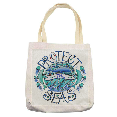 Protect The Seas - printed tote bag by Giddy Kipper