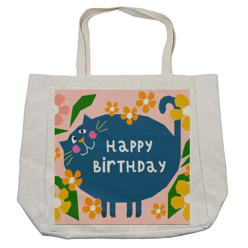 Happy Birthday Cat - cool beach bag by Adam Regester
