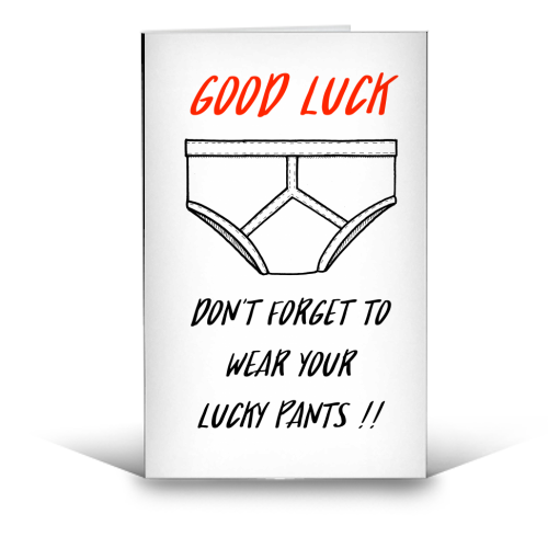 Lucky Pants - funny greeting card by Adam Regester