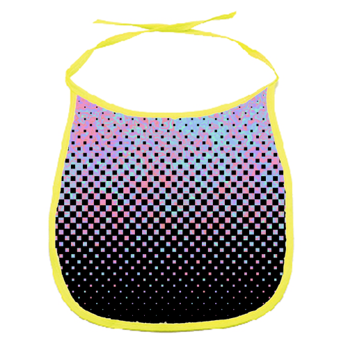 Funky Gradient Checkerboard - funny baby bib by Kaleiope Studio