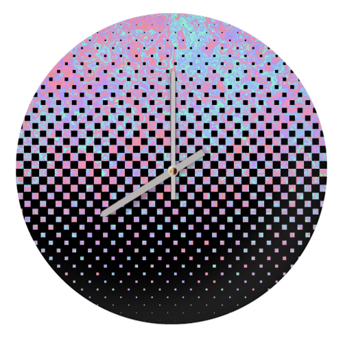 Funky Gradient Checkerboard - quirky wall clock by Kaleiope Studio