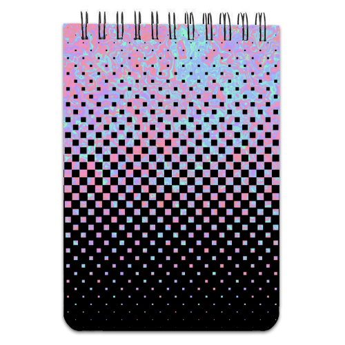 Funky Gradient Checkerboard - personalised A4, A5, A6 notebook by Kaleiope Studio
