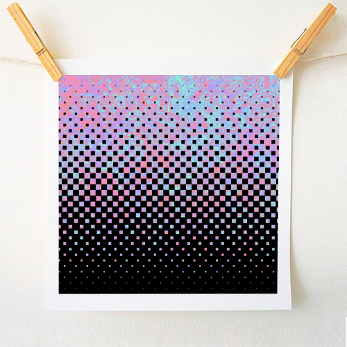 Funky Gradient Checkerboard - A1 - A4 art print by Kaleiope Studio