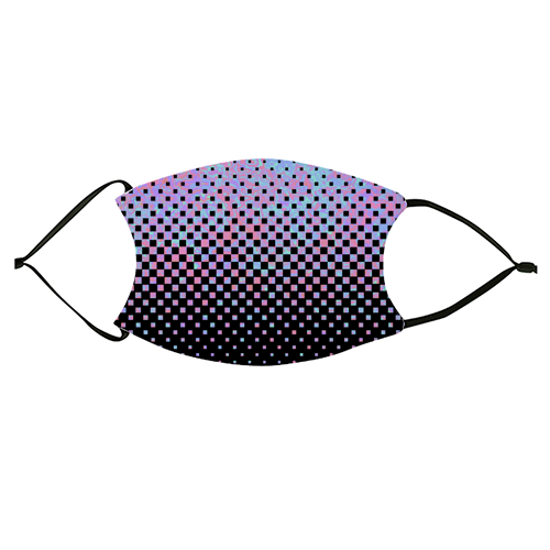 Funky Gradient Checkerboard - face cover mask by Kaleiope Studio