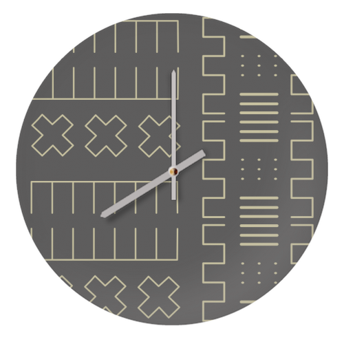 Simple Geometrical Pattern with African Inspiration - quirky wall clock by Ellinor