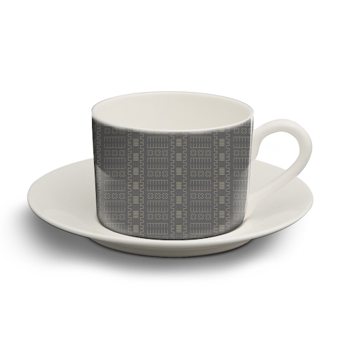 Simple Geometrical Pattern with African Inspiration - personalised cup and saucer by Ellinor