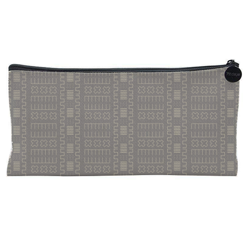 Simple Geometrical Pattern with African Inspiration - flat pencil case by Ellinor