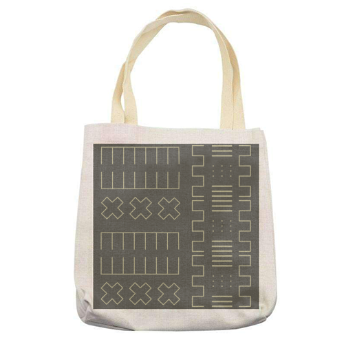 Simple Geometrical Pattern with African Inspiration - printed tote bag by Ellinor