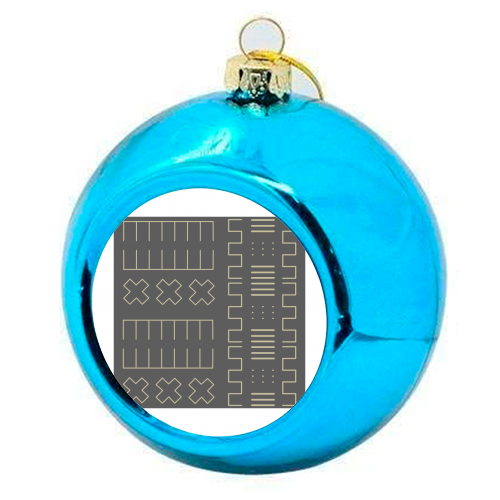 Simple Geometrical Pattern with African Inspiration - colourful christmas bauble by Ellinor