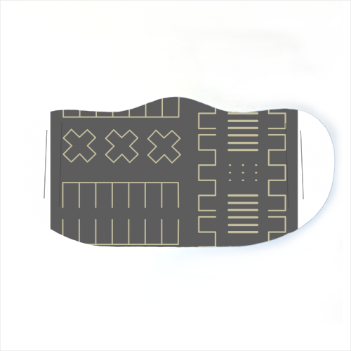 Simple Geometrical Pattern with African Inspiration - face cover mask by Ellinor