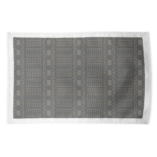 Simple Geometrical Pattern with African Inspiration - funny tea towel by Ellinor