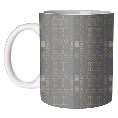 Simple Geometrical Pattern with African Inspiration - unique mug by Ellinor