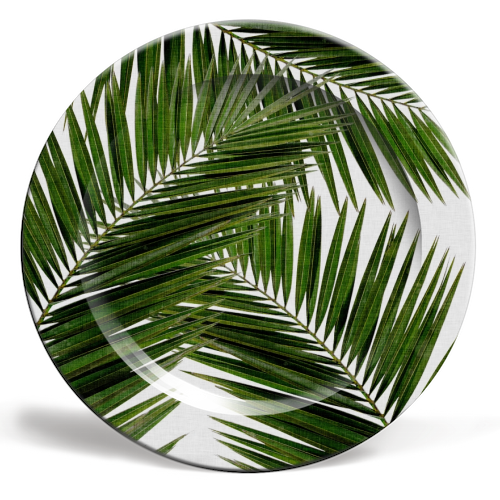 Palm Leaf III - ceramic dinner plate by Orara Studio