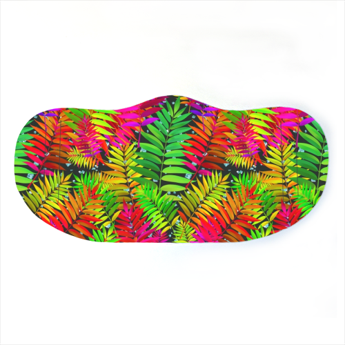 Rainbow palm leaves - face cover mask by DejaReve