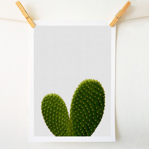 Heart Cactus - original print by Orara Studio