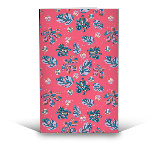 Crazy flowers (pink) - funny greeting card by DejaReve