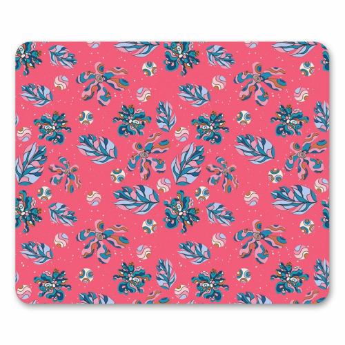 Crazy flowers (pink) - funny mouse mat by DejaReve