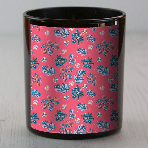 Crazy flowers (pink) - scented candle by DejaReve
