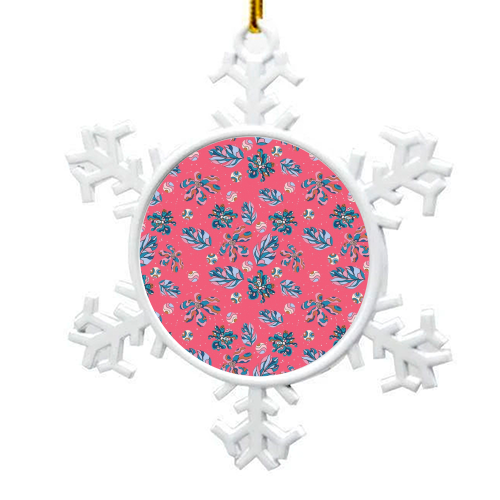 Crazy flowers (pink) - snowflake decoration by DejaReve