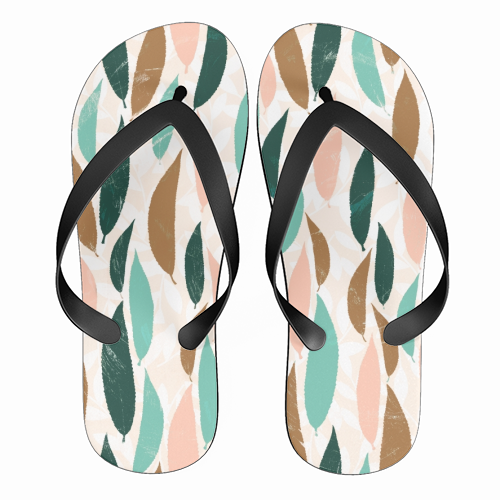 Leaf pattern - funny flip flops by DejaReve
