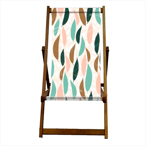 Leaf pattern - canvas deck chair by DejaReve