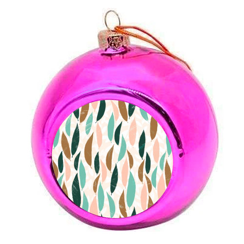 Leaf pattern - colourful christmas bauble by DejaReve