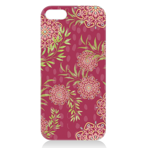 Mandala Flower (dark pink) - unique phone case by DejaReve