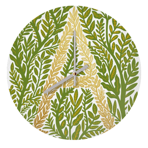 Botanical Metallic A Monogram - quirky wall clock by Samantha Dolan