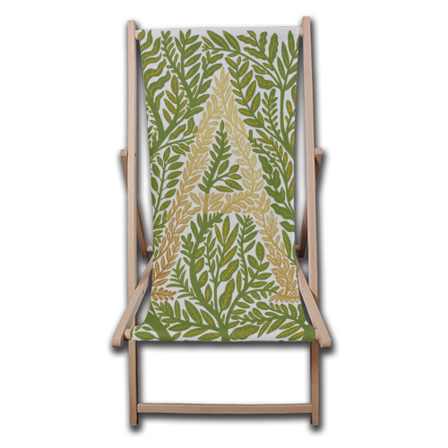 Botanical Metallic A Monogram - canvas deck chair by Samantha Dolan
