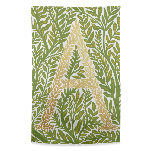 Botanical Metallic A Monogram - funny tea towel by Samantha Dolan