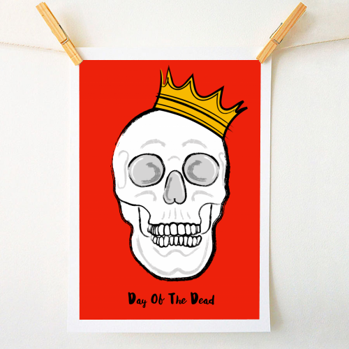 Day Of The Dead Skull - A1 - A4 art print by Adam Regester