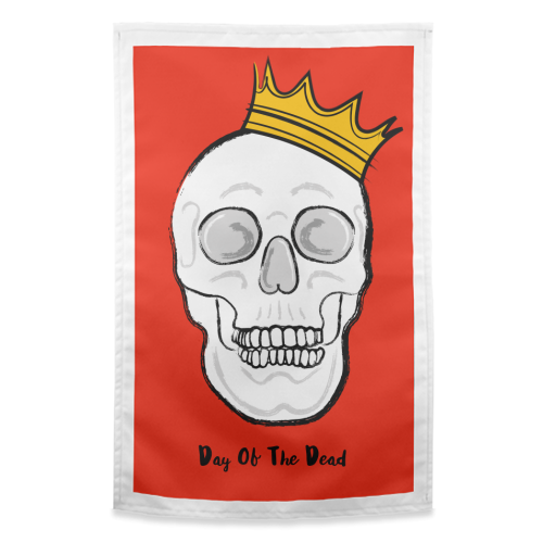 Day Of The Dead Skull - funny tea towel by Adam Regester