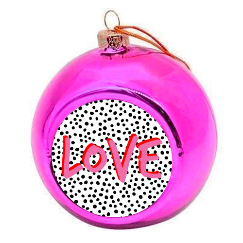 LOVE Polka Dot - colourful christmas bauble by The 13 Prints