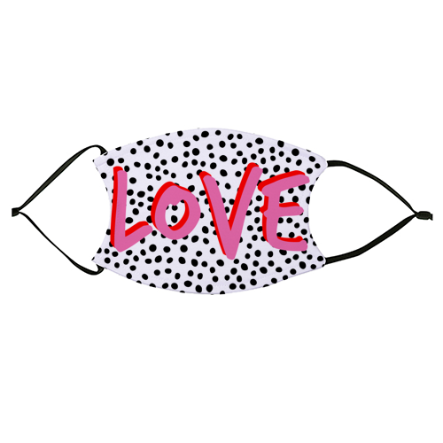 LOVE Polka Dot - face cover mask by The 13 Prints