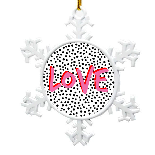 LOVE Polka Dot - snowflake decoration by The 13 Prints