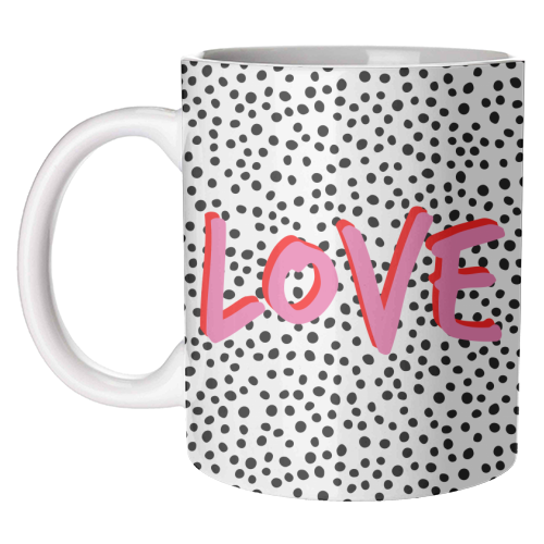 LOVE Polka Dot - unique mug by The 13 Prints