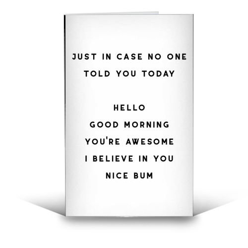 Nice Bum - funny greeting card by The 13 Prints