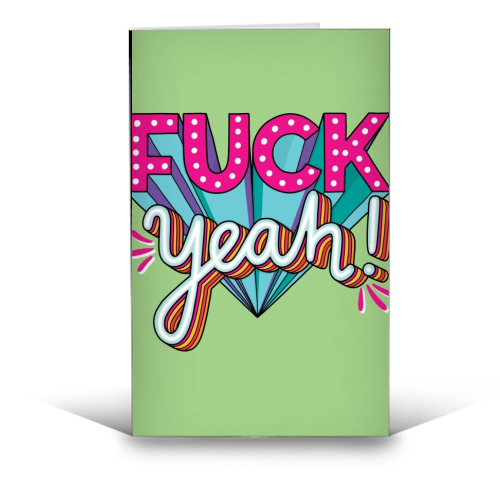 Fuck Yeah - funny greeting card by Katie Ruby Miller