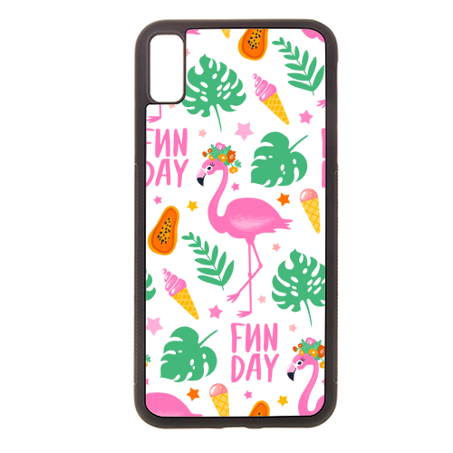 Pink Flamingo Fun Vacation - Stylish phone case by Eunice Buchanan