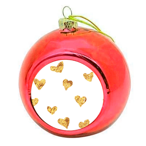 Hearts of Gold Series of Gold - colourful christmas bauble by Eunice Buchanan