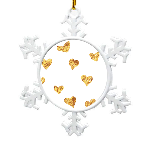 Hearts of Gold Series of Gold - snowflake decoration by Eunice Buchanan