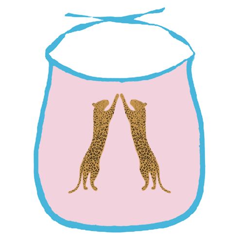 Leopards - funny baby bib by Ella Seymour