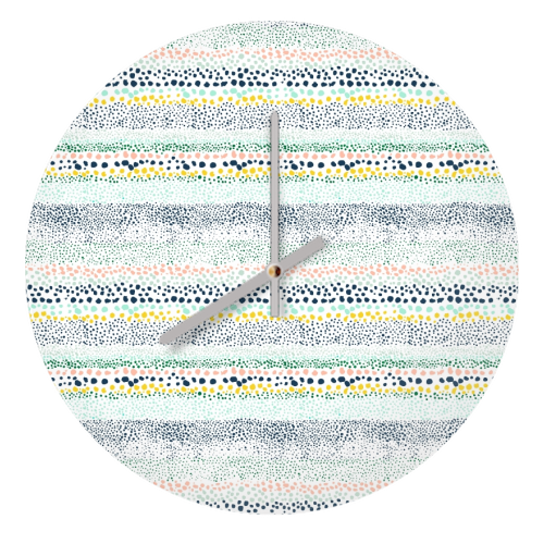 Little Textured Dots White - quirky wall clock by Ninola Design