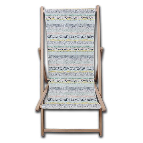 Little Textured Dots White - canvas deck chair by Ninola Design