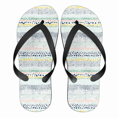 Little Textured Dots White - funny flip flops by Ninola Design